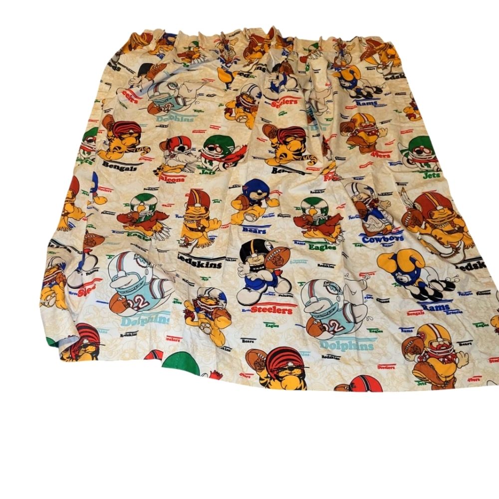 Vintage NFL Cartoon Character Curtains Sears